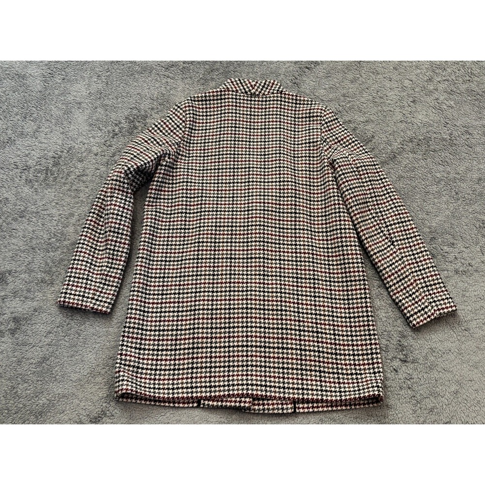 Old Navy Coat Womens Small Maroon Black Plaid Houndstooth Jacket - Picture 5 of 5